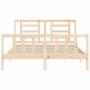 Bed frame with solid wood headboard 160x200 cm by vidaXL, Beds and slatted bases - Ref: Foro24-3192891, Price: 132,19 €, Disc...