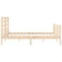 Bed frame with solid wood headboard 160x200 cm by vidaXL, Beds and slatted bases - Ref: Foro24-3192891, Price: 130,62 €, Disc...