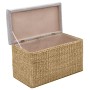 Bank mit 2 grauen Seegras-Ottomanen von vidaXL, Bänke für Hallen und Lager - Ref: Foro24-246105, Preis: 162,75 €, Rabatt: %