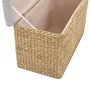 Bench with 2 gray seagrass ottomans by vidaXL, Benches for halls and storage - Ref: Foro24-246105, Price: 162,75 €, Discount: %