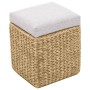 Bank mit 2 grauen Seegras-Ottomanen von vidaXL, Bänke für Hallen und Lager - Ref: Foro24-246105, Preis: 162,75 €, Rabatt: %