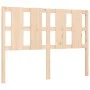 Double bed frame with solid wood headboard by vidaXL, Beds and slatted bases - Ref: Foro24-3192201, Price: 119,40 €, Discount: %