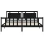 Bed frame with black solid wood headboard 200x200 cm by vidaXL, Beds and slatted bases - Ref: Foro24-3192190, Price: 217,62 €...