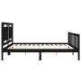 Bed frame with black solid wood headboard 200x200 cm by vidaXL, Beds and slatted bases - Ref: Foro24-3192190, Price: 220,32 €...