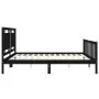 Bed frame with black solid wood headboard 200x200 cm by vidaXL, Beds and slatted bases - Ref: Foro24-3192190, Price: 217,62 €...