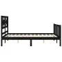 Bed frame with black solid wood headboard 140x190 cm by vidaXL, Beds and slatted bases - Ref: Foro24-3192540, Price: 178,04 €...