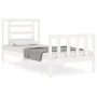Estructura de cama con cabecero madera maciza blanco 90x200 cm de vidaXL, Camas y somieres - Ref: Foro24-3192867, Precio: 94,...