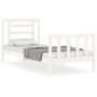 Weißer Massivholzbettrahmen mit Kopfteil 90x200 cm von vidaXL, Betten und Lattenroste - Ref: Foro24-3192867, Preis: 95,89 €, ...