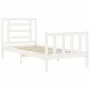 Estructura de cama con cabecero madera maciza blanco 90x200 cm de vidaXL, Camas y somieres - Ref: Foro24-3192867, Precio: 94,...