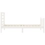 Weißer Massivholzbettrahmen mit Kopfteil 90x200 cm von vidaXL, Betten und Lattenroste - Ref: Foro24-3192867, Preis: 95,89 €, ...