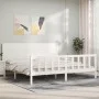 Estructura de cama con cabecero madera maciza blanco 200x200 cm de vidaXL, Camas y somieres - Ref: Foro24-3192772, Precio: 20...