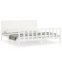 Estructura de cama con cabecero madera maciza blanco 200x200 cm de vidaXL, Camas y somieres - Ref: Foro24-3192772, Precio: 20...