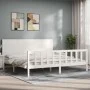 Estructura de cama con cabecero madera maciza blanco 200x200 cm de vidaXL, Camas y somieres - Ref: Foro24-3192772, Precio: 20...