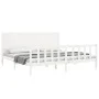 Weißer Massivholzbettrahmen mit Kopfteil 200x200 cm von vidaXL, Betten und Lattenroste - Ref: Foro24-3192772, Preis: 208,07 €...