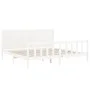 Estructura de cama con cabecero madera maciza blanco 200x200 cm de vidaXL, Camas y somieres - Ref: Foro24-3192772, Precio: 20...