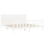 White solid wood bed frame with headboard 200x200 cm by vidaXL, Beds and slatted bases - Ref: Foro24-3192772, Price: 211,29 €...