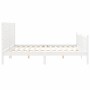 Weißer Massivholzbettrahmen mit Kopfteil 200x200 cm von vidaXL, Betten und Lattenroste - Ref: Foro24-3192772, Preis: 211,29 €...