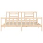 Bed frame with solid wood headboard 200x200 cm by vidaXL, Beds and slatted bases - Ref: Foro24-3192901, Price: 144,43 €, Disc...