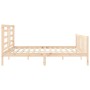 Bed frame with solid wood headboard 200x200 cm by vidaXL, Beds and slatted bases - Ref: Foro24-3192901, Price: 144,43 €, Disc...