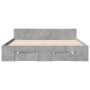 Cama con cajones madera ingeniería gris hormigón 135x190 cm