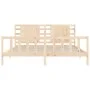 Bed frame with solid wood headboard 200x200 cm by vidaXL, Beds and slatted bases - Ref: Foro24-3192836, Price: 156,43 €, Disc...