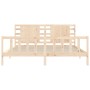 Estructura de cama con cabecero madera maciza 200x200 cm de vidaXL, Camas y somieres - Ref: Foro24-3192836, Precio: 158,27 €,...