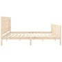 Bed frame with solid wood headboard 200x200 cm by vidaXL, Beds and slatted bases - Ref: Foro24-3192836, Price: 156,43 €, Disc...