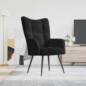 Sillón de relax de terciopelo negro Sillón de relax de terciopelo negro