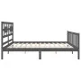 Grauer Massivholzbettrahmen mit Kopfteil 200x200 cm von vidaXL, Betten und Lattenroste - Ref: Foro24-3192578, Preis: 172,59 €...