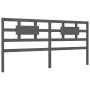 Gray solid wood bed frame with headboard 200x200 cm by vidaXL, Beds and slatted bases - Ref: Foro24-3192578, Price: 174,80 €,...