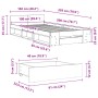 Cama con cajón madera de ingeniería roble ahumado 100x200 cm