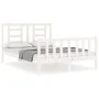 White solid wood bed frame with headboard 140x190 cm by vidaXL, Beds and slatted bases - Ref: Foro24-3192862, Price: 133,68 €...