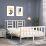 Weißer Massivholzbettrahmen mit Kopfteil 140x190 cm von vidaXL, Betten und Lattenroste - Ref: Foro24-3192862, Preis: 137,72 €...