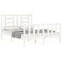 Weißer Massivholzbettrahmen mit Kopfteil 140x190 cm von vidaXL, Betten und Lattenroste - Ref: Foro24-3192862, Preis: 137,72 €...