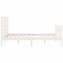 Weißer Massivholzbettrahmen mit Kopfteil 140x190 cm von vidaXL, Betten und Lattenroste - Ref: Foro24-3192862, Preis: 137,72 €...