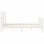 White solid wood bed frame with headboard 140x190 cm by vidaXL, Beds and slatted bases - Ref: Foro24-3192862, Price: 133,68 €...
