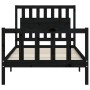 Bed frame with black solid wood headboard 100x200 cm by vidaXL, Beds and slatted bases - Ref: Foro24-3192420, Price: 138,48 €...