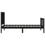 Bed frame with black solid wood headboard 100x200 cm by vidaXL, Beds and slatted bases - Ref: Foro24-3192420, Price: 136,72 €...
