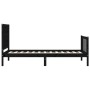Bettgestell mit schwarzem Massivholzkopfteil 100x200 cm von vidaXL, Betten und Lattenroste - Ref: Foro24-3192420, Preis: 138,...