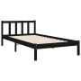 Bettgestell mit schwarzem Massivholzkopfteil 100x200 cm von vidaXL, Betten und Lattenroste - Ref: Foro24-3192420, Preis: 138,...