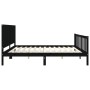 Bed frame with black solid wood headboard 200x200 cm by vidaXL, Beds and slatted bases - Ref: Foro24-3192970, Price: 226,22 €...
