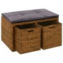 Bank mit 2 Seegras-Körben 71x40x42 cm braun von vidaXL, Bänke für Hallen und Lager - Ref: Foro24-246118, Preis: 123,46 €, Rab...