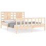 Estructura de cama con cabecero madera maciza 160x200 cm