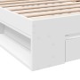 Cama con cajón madera de ingeniería blanca 75x190 cm