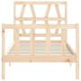Bed frame with solid wood headboard 90x200 cm by vidaXL, Beds and slatted bases - Ref: Foro24-3192476, Price: 88,69 €, Discou...