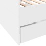 Sofá cama con cajones sin colchón blanco 90x200 cm
