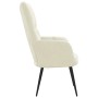 Sillón de relax de terciopelo color blanco crema