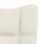 Sillón de relax de terciopelo color blanco crema