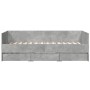 Sofá cama con cajones sin colchón gris hormigón 90x200 cm