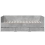 Sofá cama con cajones sin colchón gris hormigón 90x190 cm